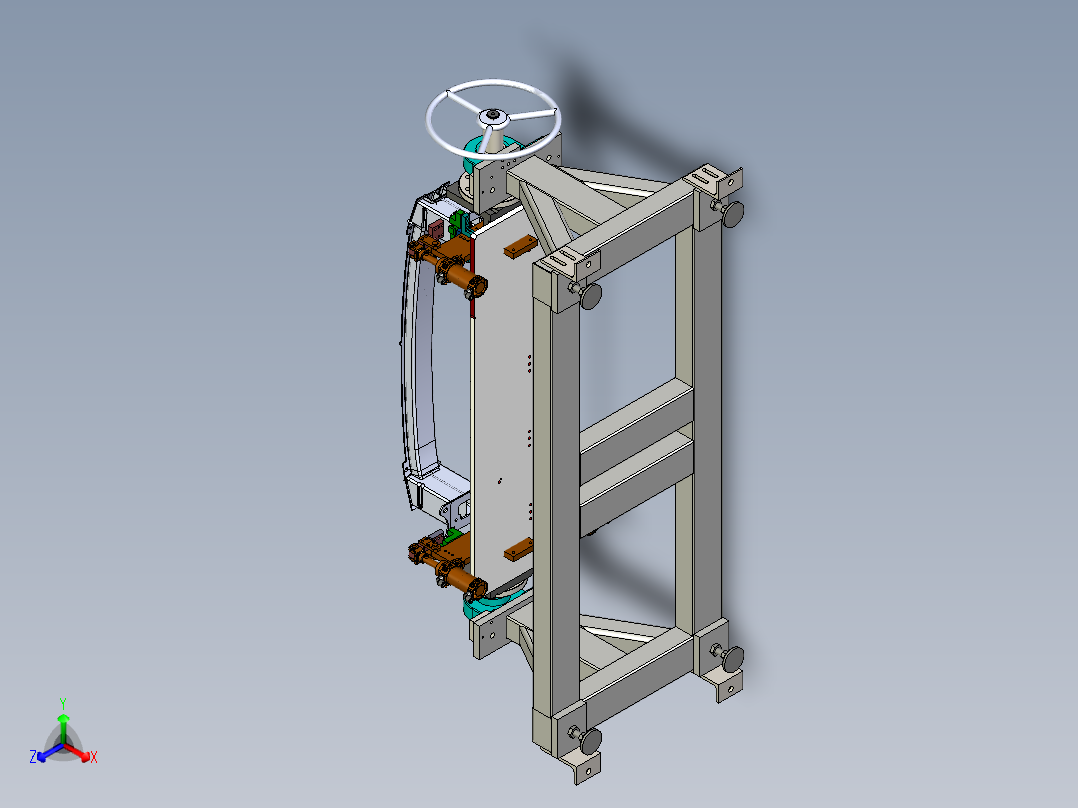 手动翻转变位机3D数模图纸 Solidworks设计正等轴测图