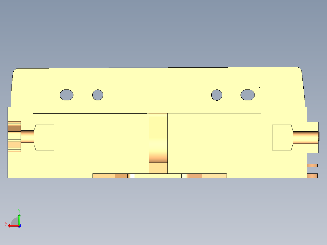 煤矿前部运输机中部溜槽3D，三维图后视图