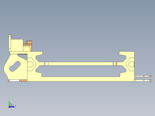 煤矿前部运输机中部溜槽3D，三维图左视缩略图