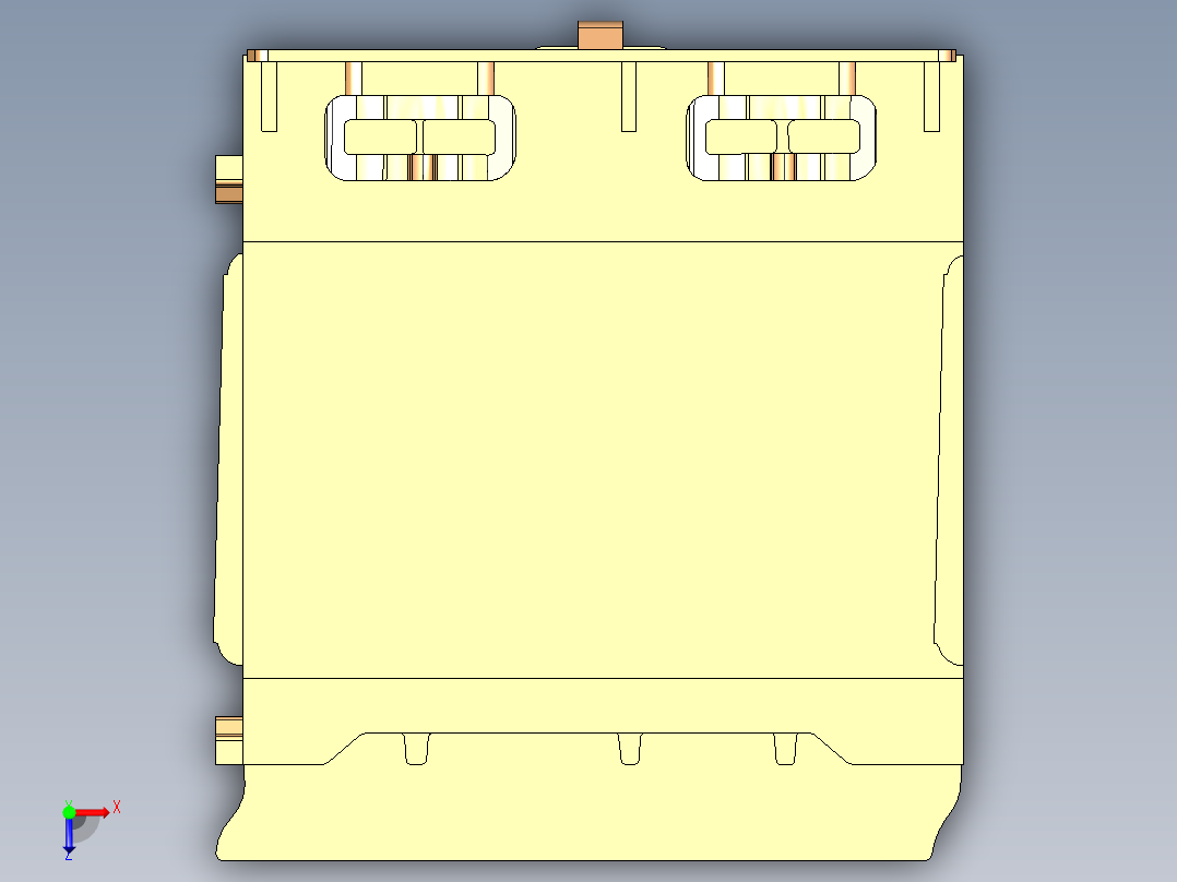 煤矿前部运输机中部溜槽3D，三维图俯视图