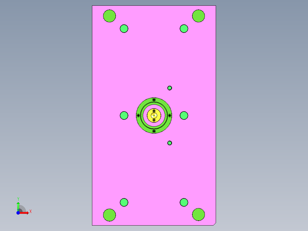 米雾键盘电池后盖注塑模具设计前视图
