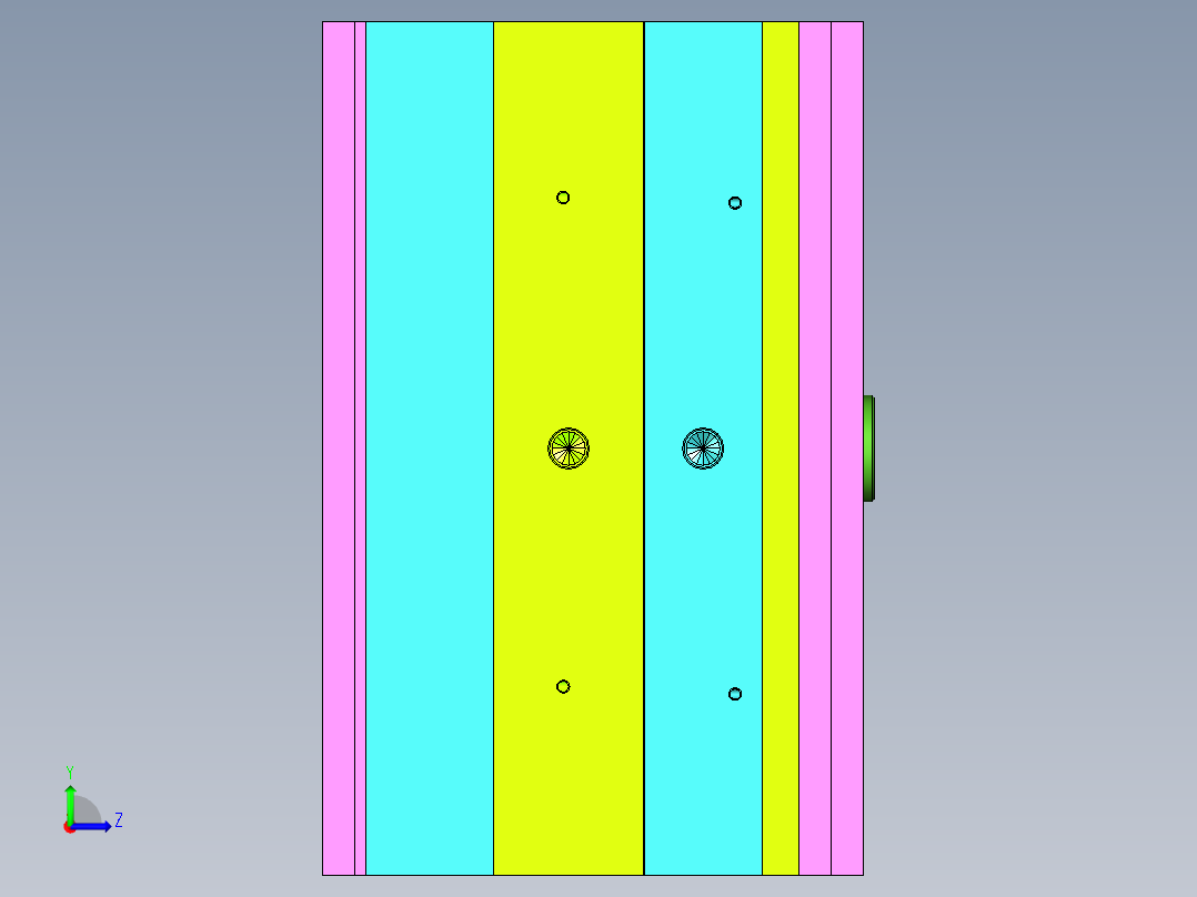 米雾键盘电池后盖注塑模具设计左视图