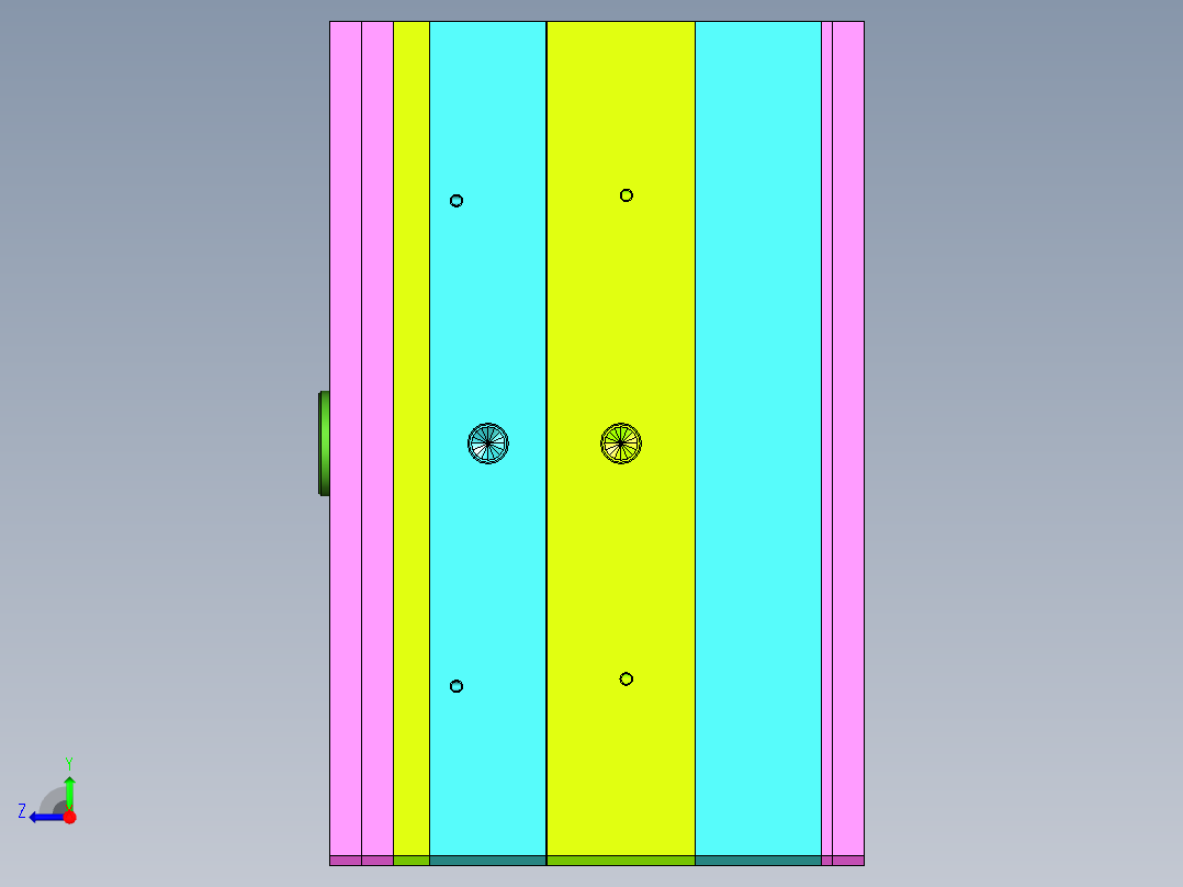 米雾键盘电池后盖注塑模具设计右视图