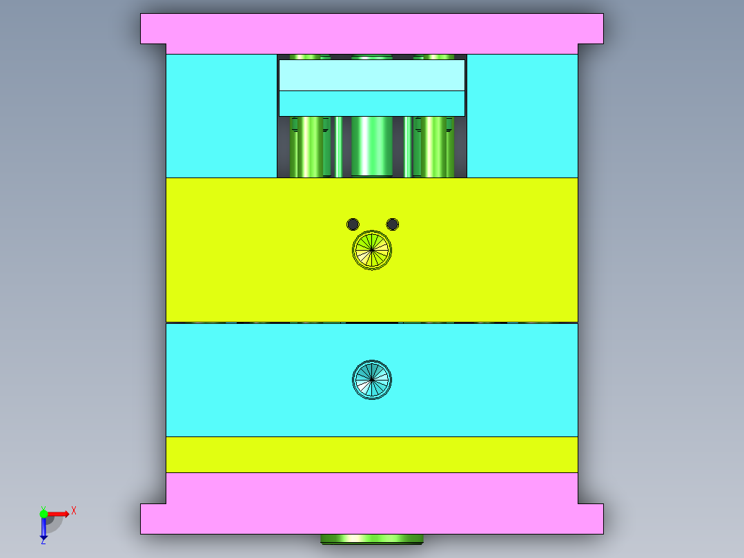 米雾键盘电池后盖注塑模具设计俯视图