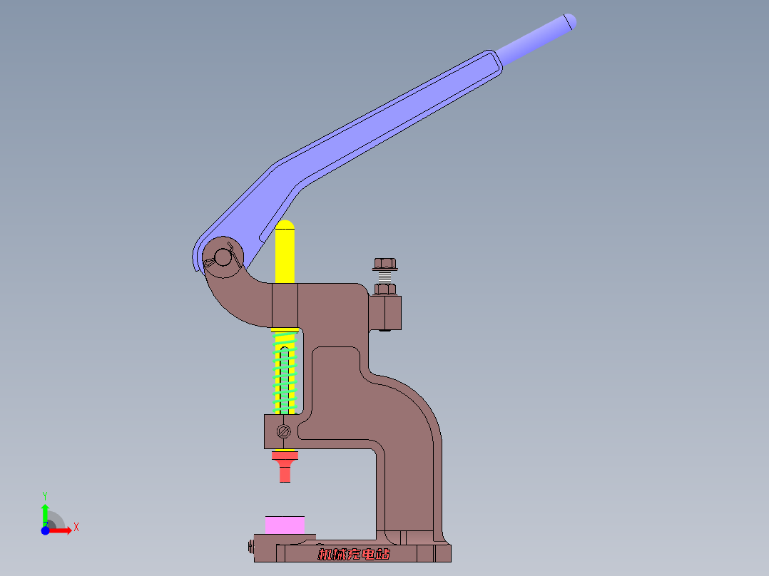 手动冲孔机构前视图