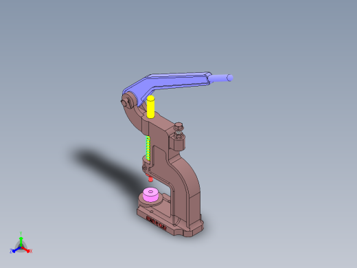手动冲孔机构正等轴测缩略图