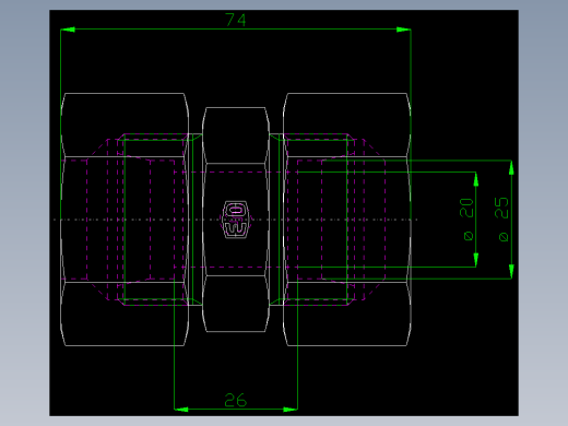 PARKER管接头EO Union G25SCF_front