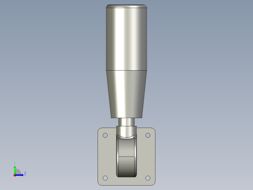 YHTZZZL-LED三色灯白色50mm杆----左视图