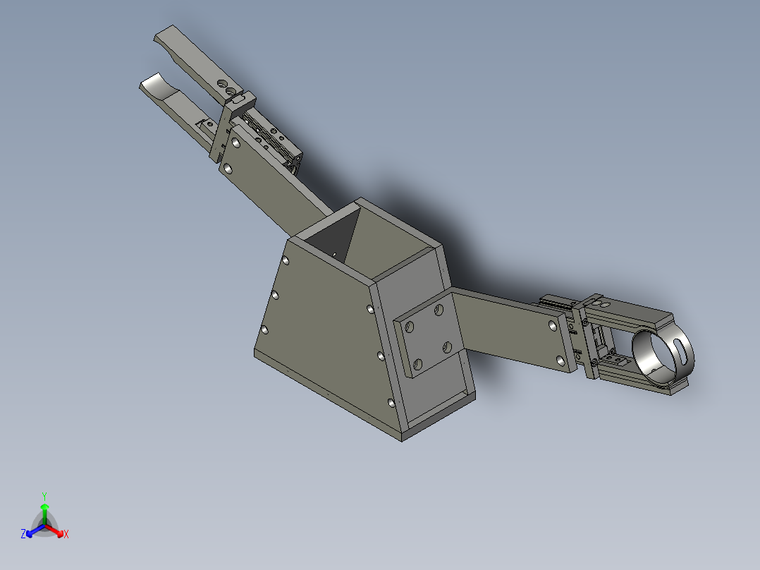 机器人夹爪三向体机器人2主视图