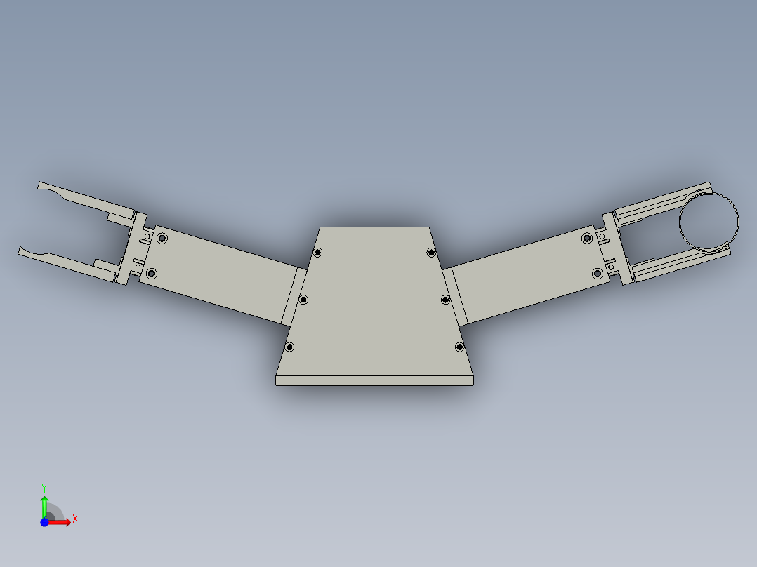 机器人夹爪三向体机器人2前视图