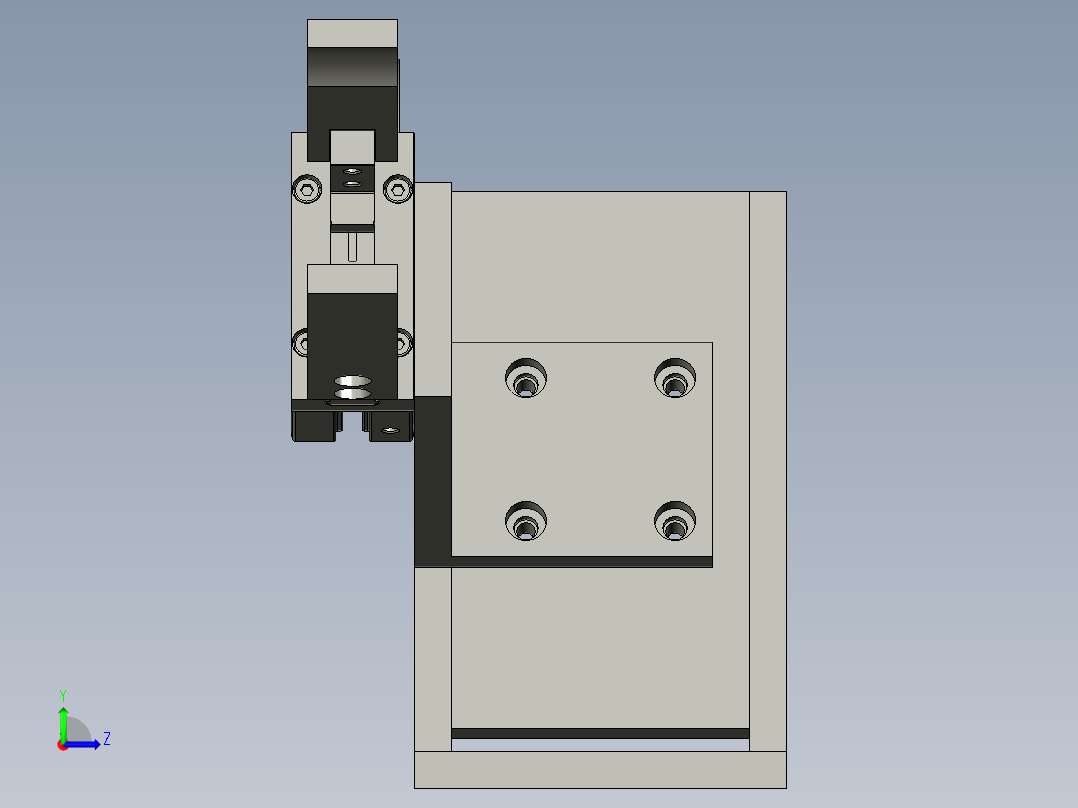 机器人夹爪三向体机器人2左视图