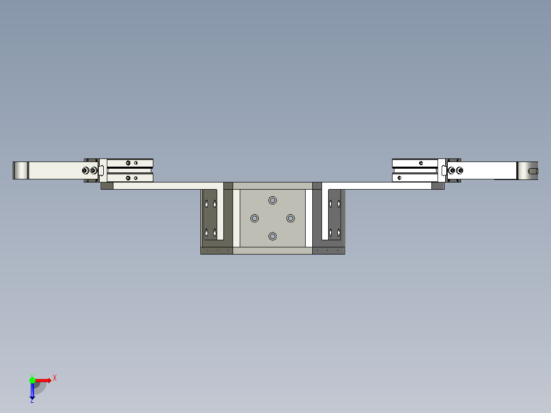 机器人夹爪三向体机器人2俯视图