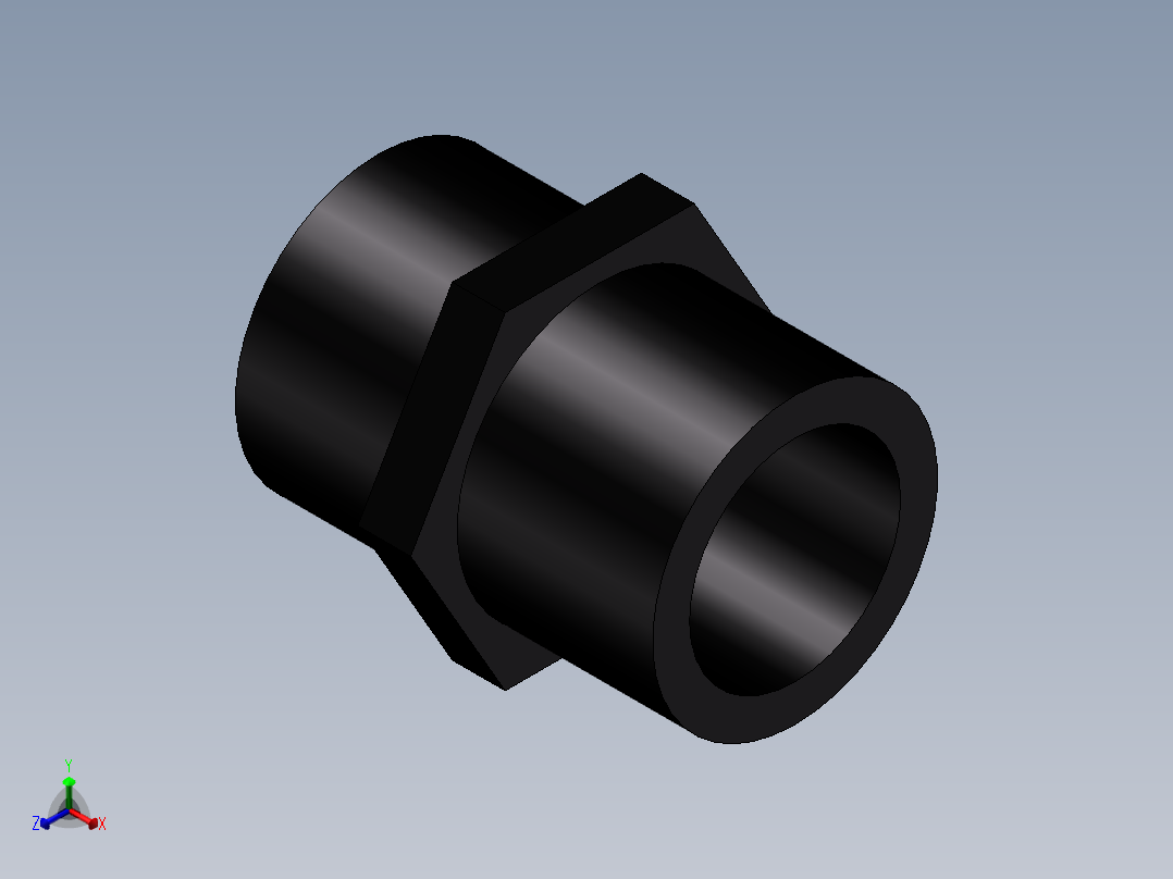 内丝接头(Female Adapter)正等轴测图