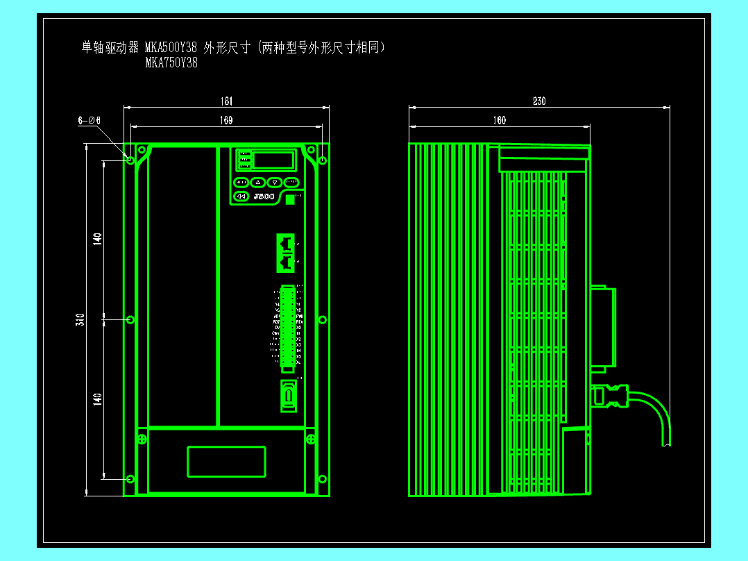 JSCC精研单轴伺服驱动器CAD MKA500Y38