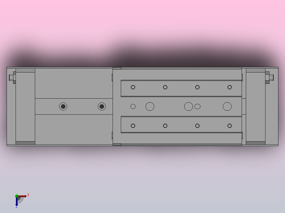 MXW20 精确气动滑台（行程：100～125）[MXW20-100]俯视图