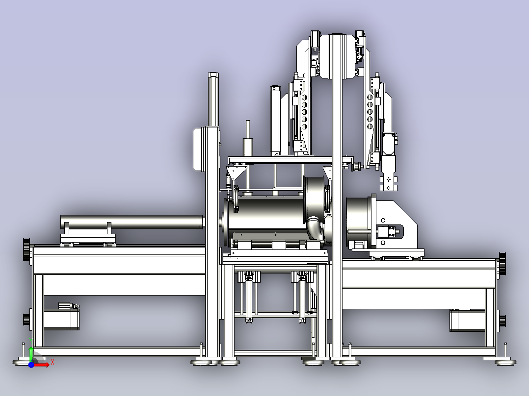 一款电机定子填充机3D模型前视图