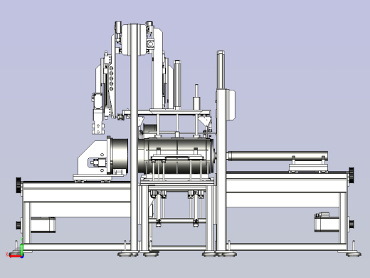 一款电机定子填充机3D模型后视缩略图