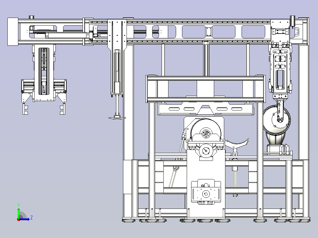 一款电机定子填充机3D模型左视图