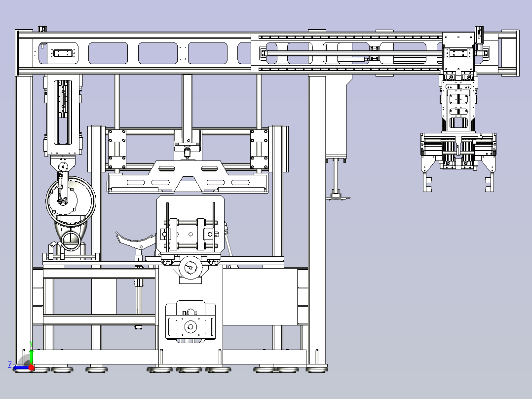 一款电机定子填充机3D模型右视图