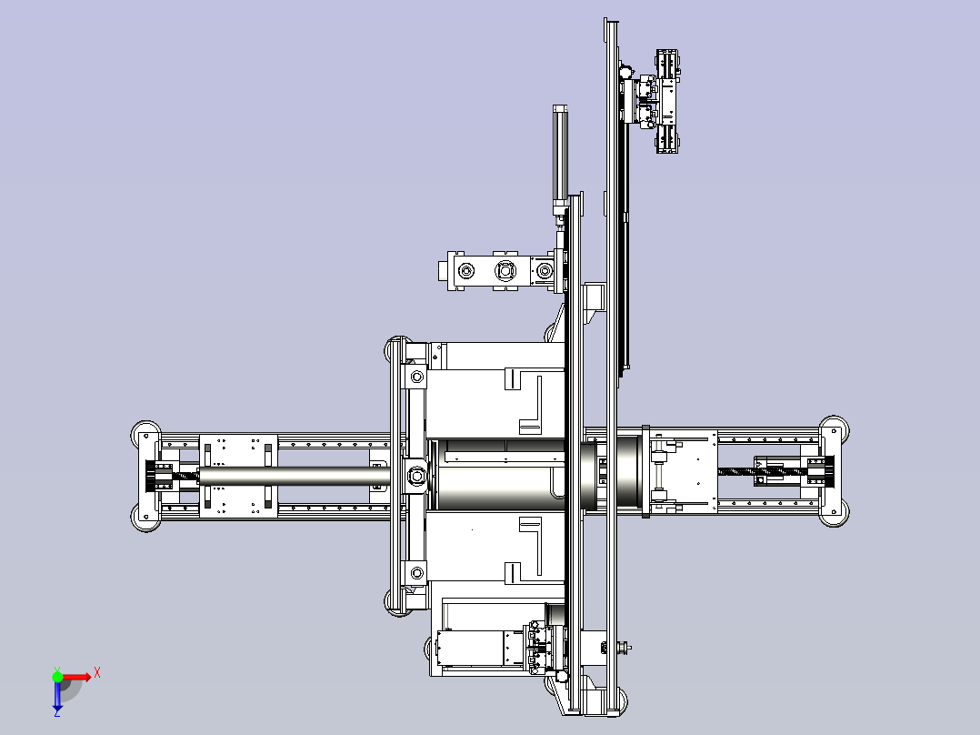 一款电机定子填充机3D模型俯视图