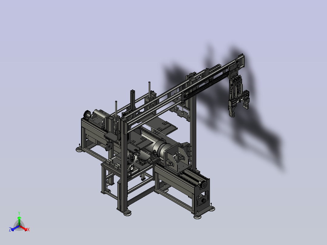一款电机定子填充机3D模型正等轴测图