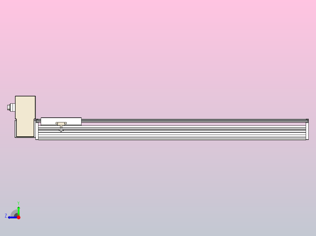 皮带直线轴半封闭可选导轨TPA-HNB-220D-176-L1150-RU-Y-P1K-N3右视图