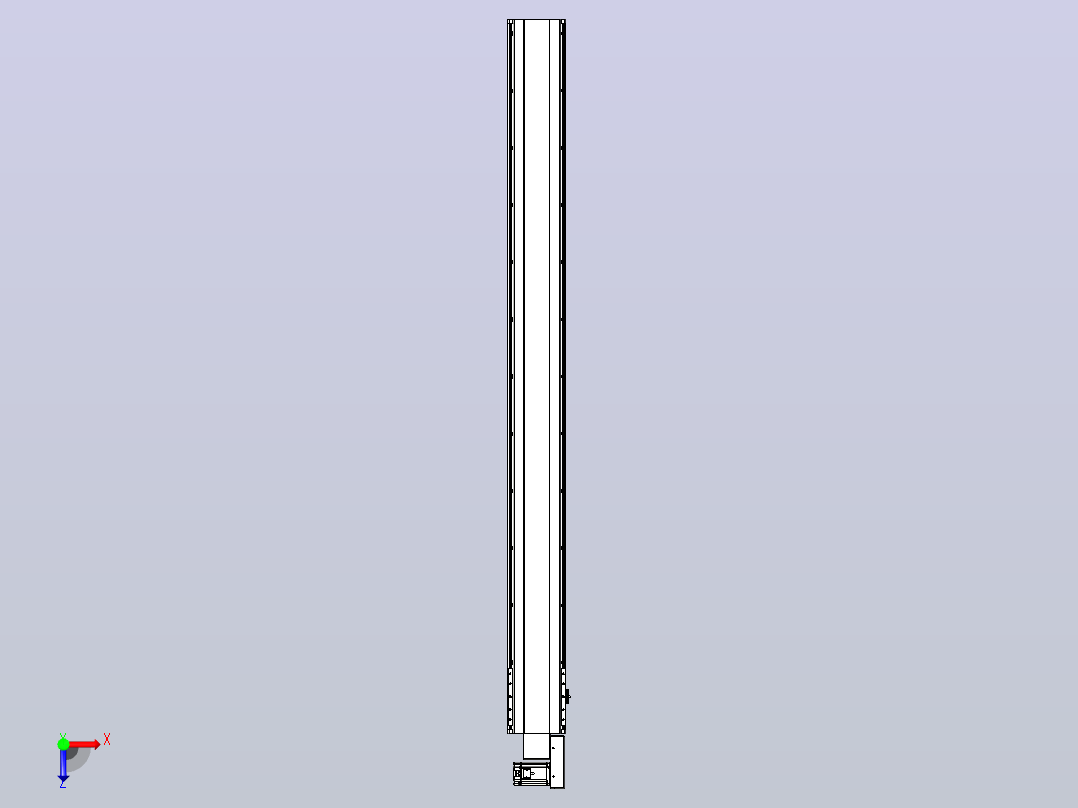皮带直线轴半封闭可选导轨TPA-HNB-202D-140-L2150-MR-C-P75-N3俯视图