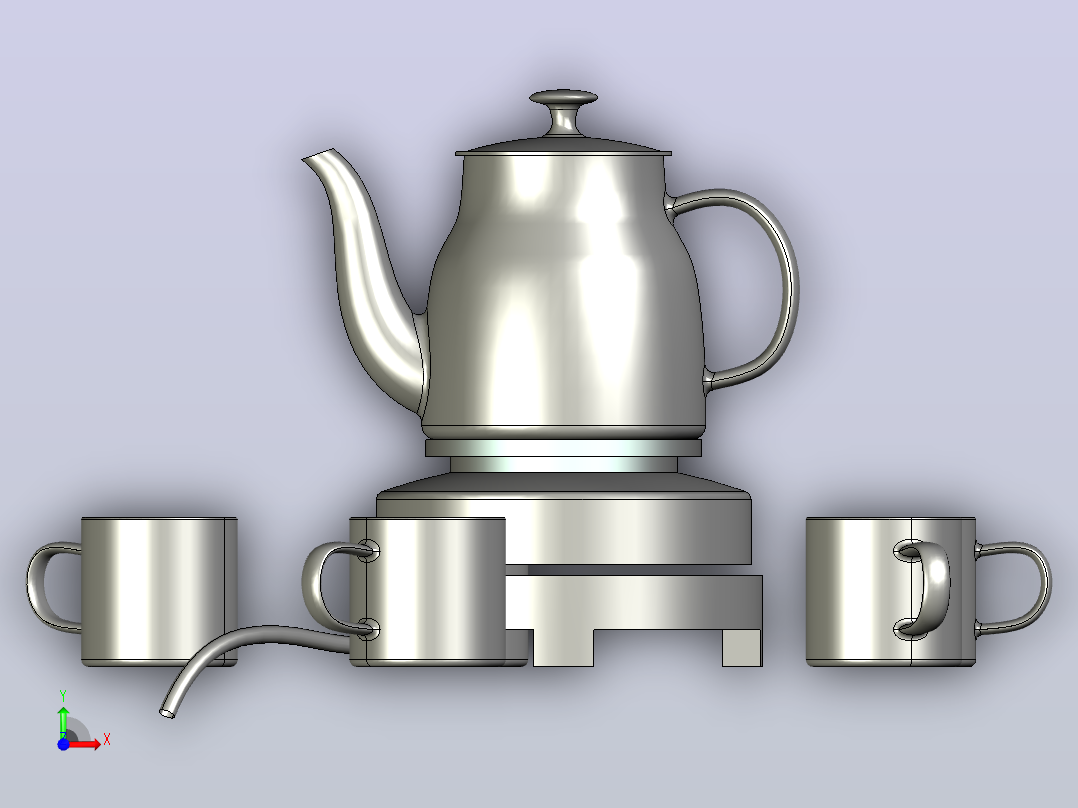 茶壶前视图