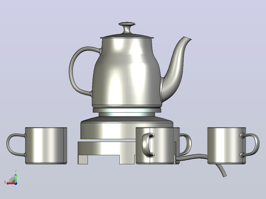 茶壶后视图