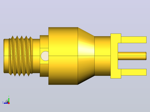 垂直SMA母'旋转接头PCB安装连接器右视缩略图