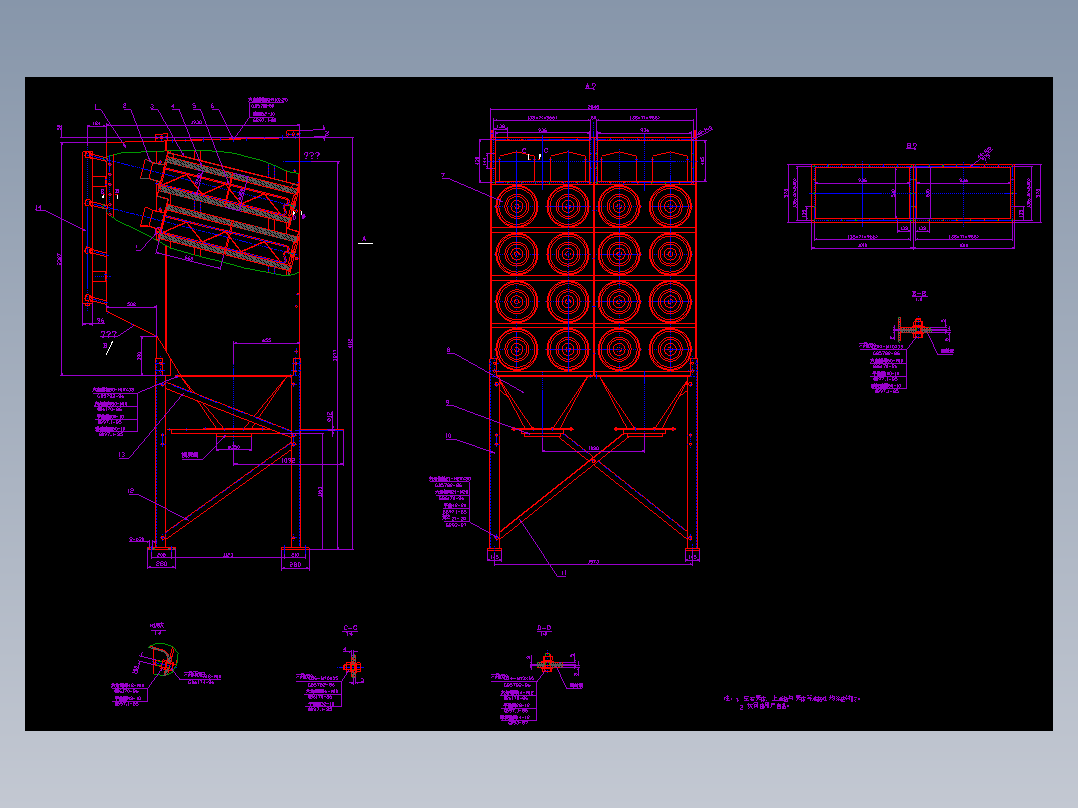HR4-32滤筒式除尘器 CAD图纸 机械设计素材参考资料文件