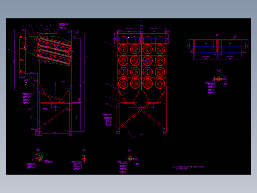 HR4-32滤筒式除尘器 CAD图纸 机械设计素材参考资料文件
