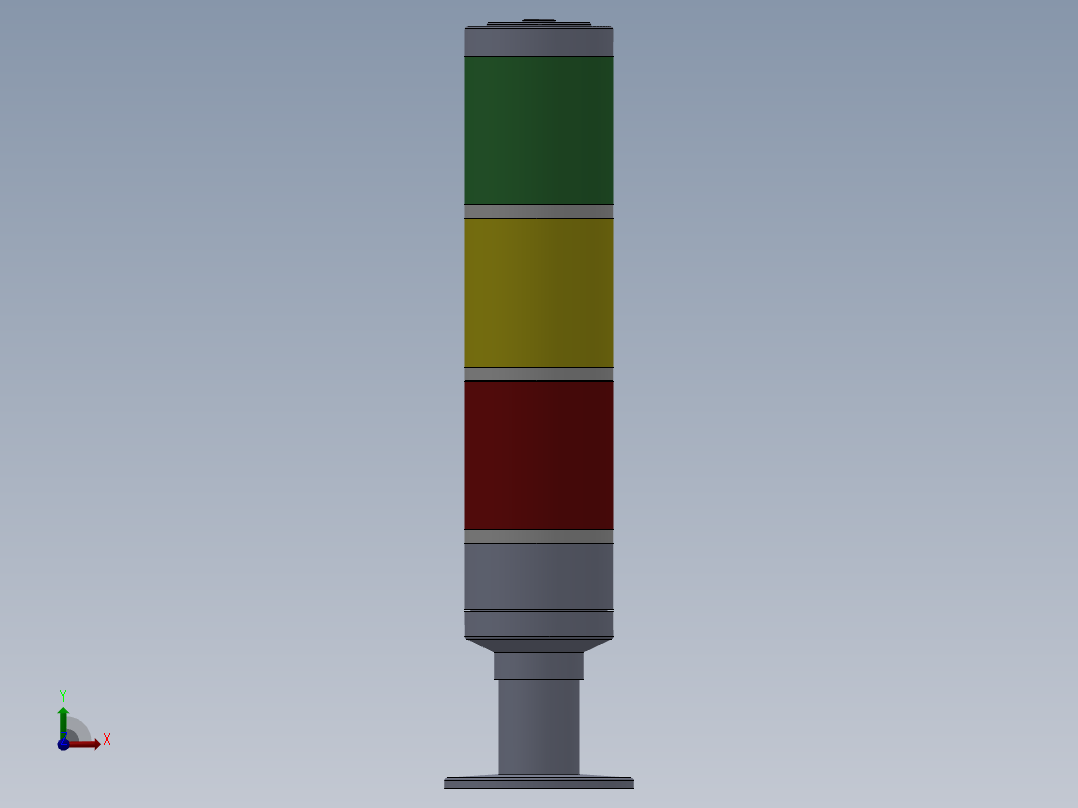 三色塔灯前视图