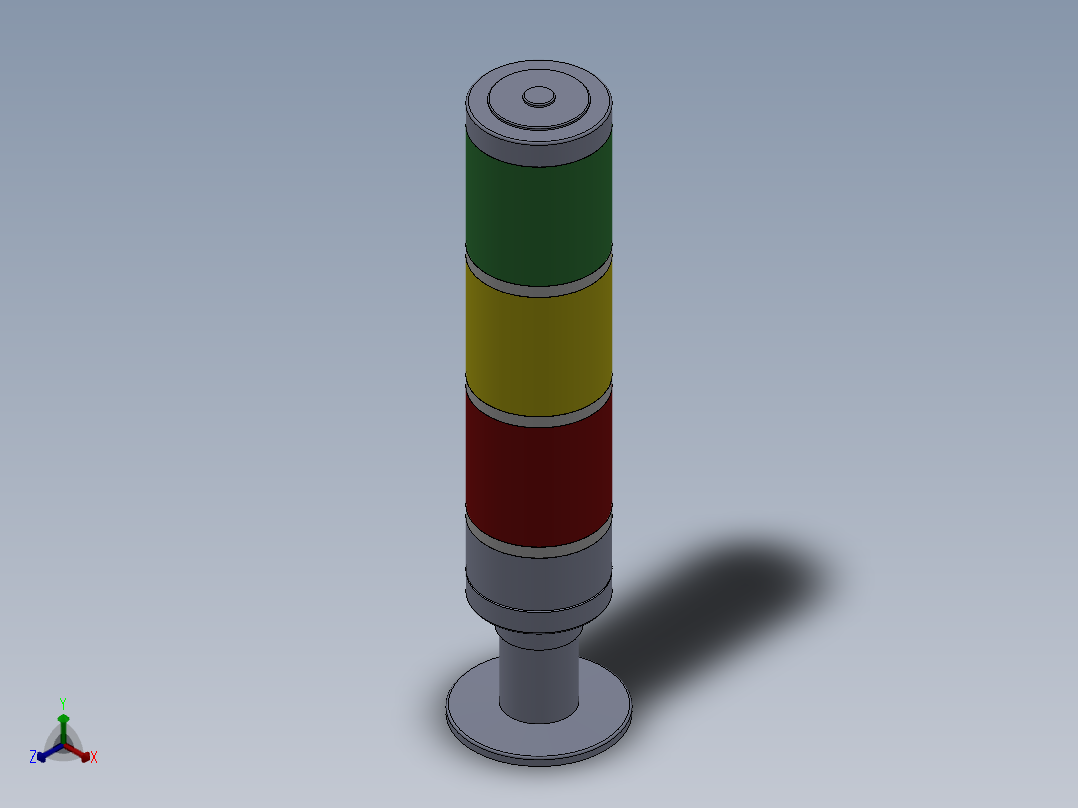 三色塔灯正等轴测图