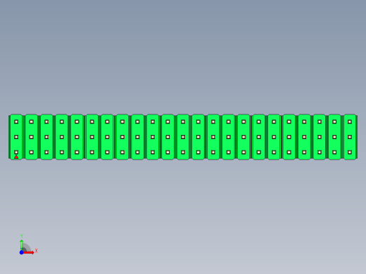 彩色公头100mil（2.54mm）系列-DS1021_green_3x23p_100mil_Type5_rev1.0前视缩略图
