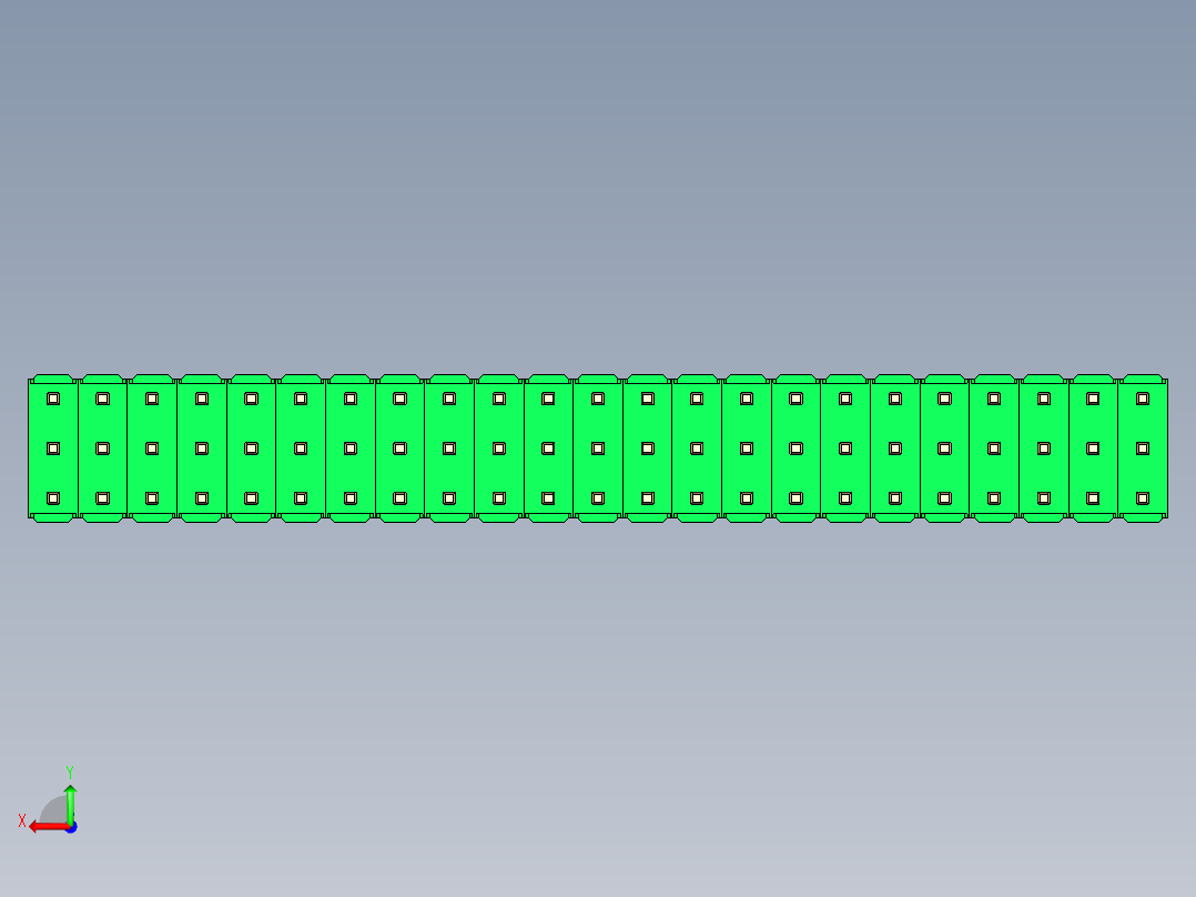 彩色公头100mil（2.54mm）系列-DS1021_green_3x23p_100mil_Type5_rev1.0后视图