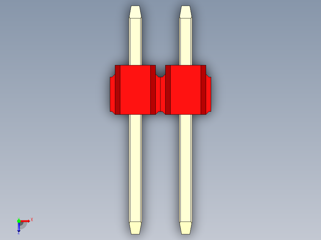 彩色公头100mil（2.54mm）系列-DS1021_red_3x02p_100mil_Type1_rev1.0俯视图