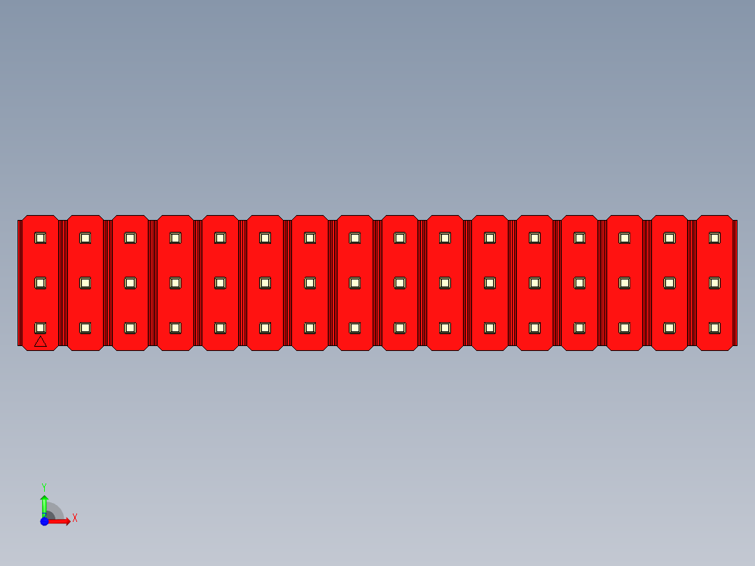 彩色公头100mil（2.54mm）系列-DS1021_red_3x16p_100mil_Type1_rev1.0前视图