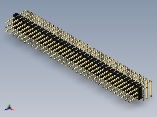 彩色公排针 100mil 2.54mm 系列-DS1022_black_3x34p_100mil_TypeD_rev1.0