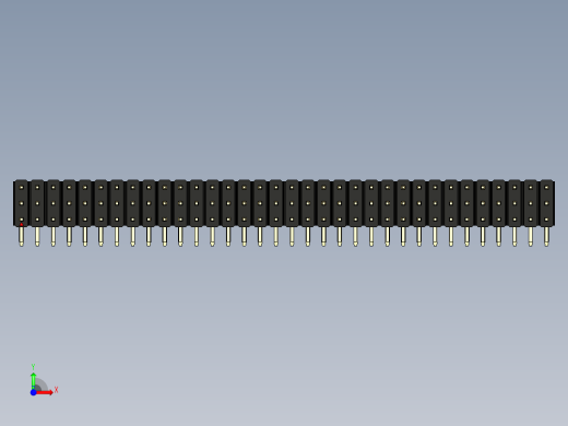 彩色公排针 100mil 2.54mm 系列-DS1022_black_3x34p_100mil_TypeD_rev1.0前视缩略图