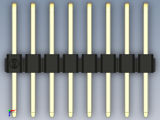 彩色公排针 100mil 2.54mm 系列-DS1022_black_3x08p_100mil_TypeD_rev1.0俯视缩略图