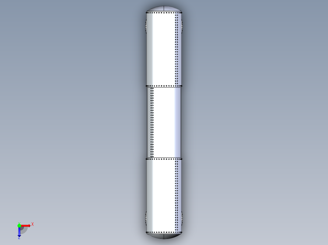 铆接锅炉滚筒俯视图