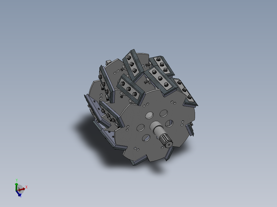 收获机滚刀装配SW三维图