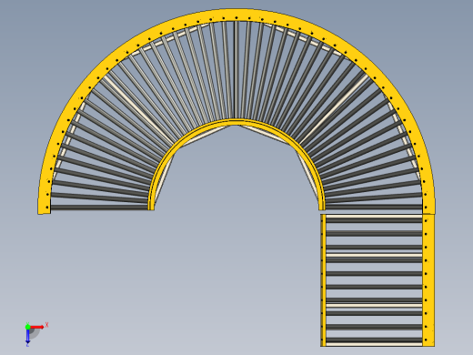 滚筒回程输送机 180°转弯roller-return-conveyor-180-X_T俯视缩略图