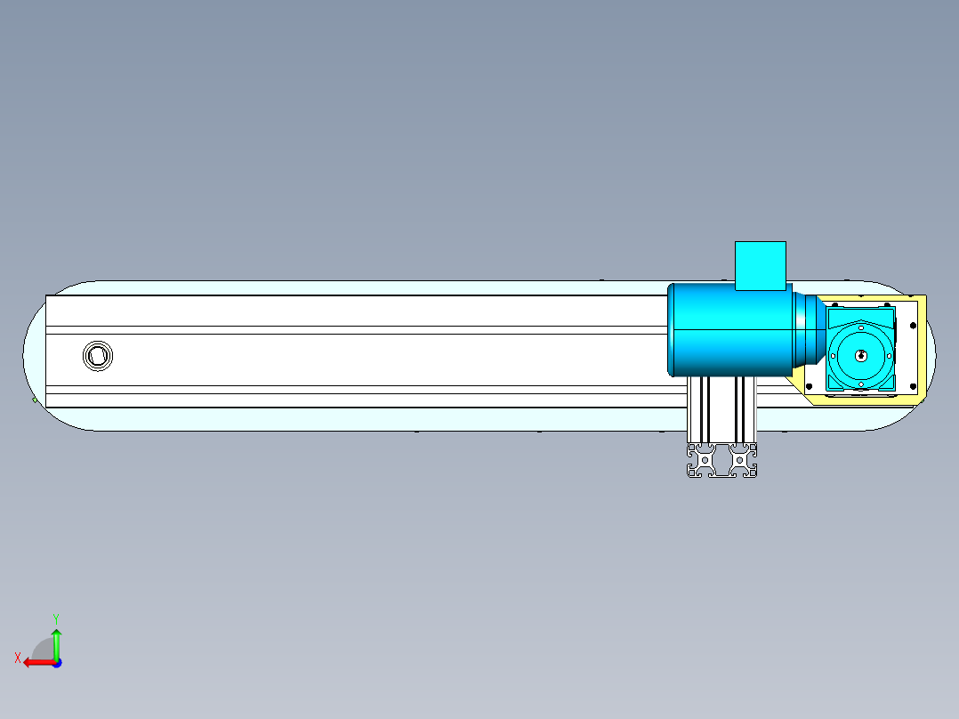 裙边皮带线装配体后视图