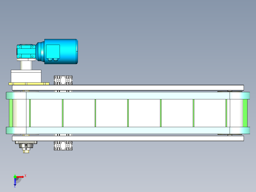裙边皮带线装配体俯视图