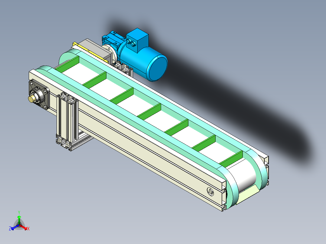 裙边皮带线装配体正等轴测图