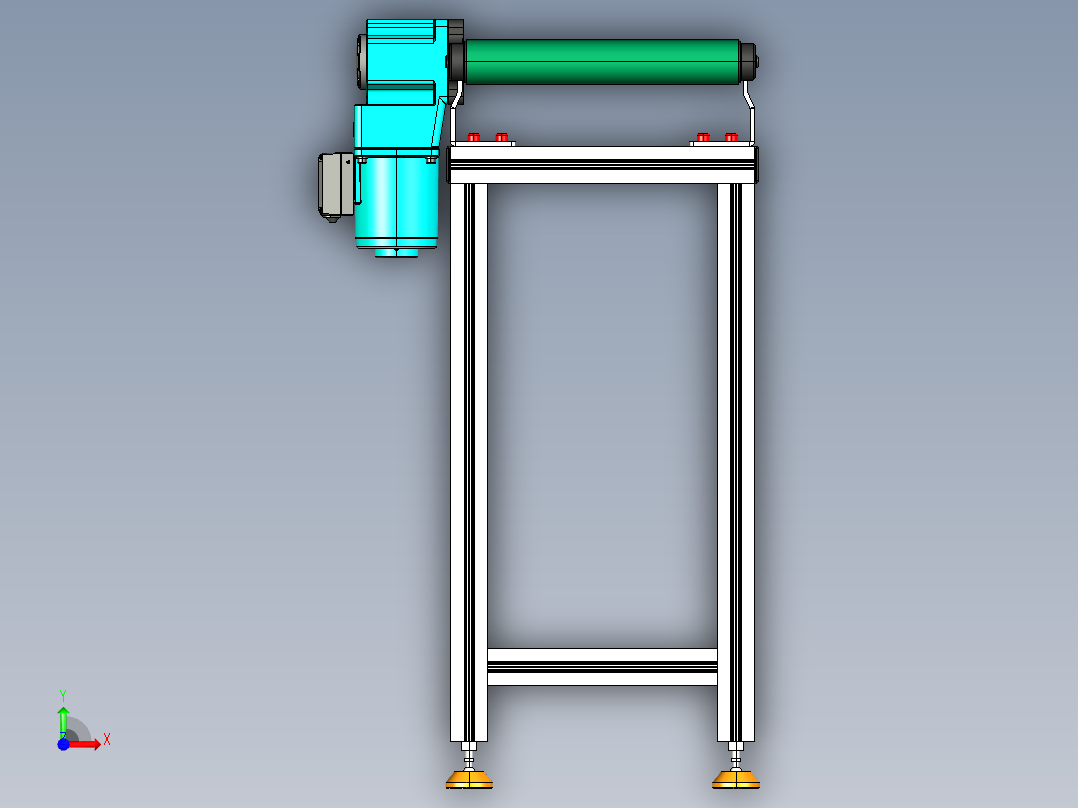 LE-XC4040-左直连驱动轻载皮带线-负载40kg前视图
