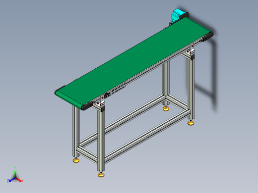 LE-XC4040-左直连驱动轻载皮带线-负载40kg正等轴测缩略图
