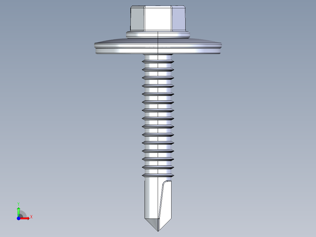 紧固件-IGES Drill-Tip Screw-01前视图